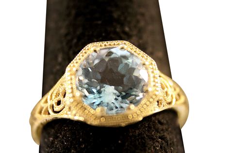 Light Blue Topaz Ring Hand Engraved 14kt Only 695 At Our Store In