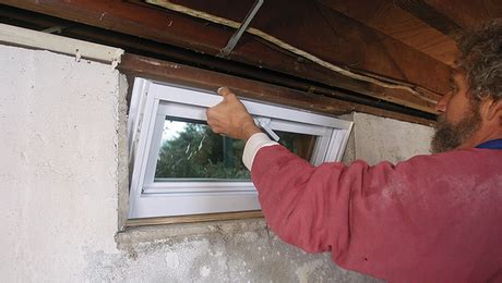 Finish the installation, place caulking around the outside of the window to make sure that it is sealed properly. Replacing a Basement Window - Fine Homebuilding