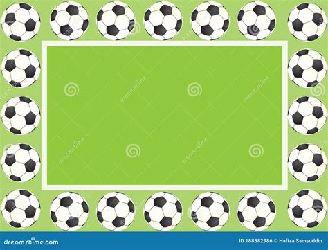 Soccer Balls Border Vector Illustration Decorative Design Stock Vector