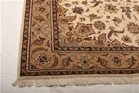 Pakistani Kashan Beige Rectangle 8x10 ft Wool Carpet 21386 | SKU 21386