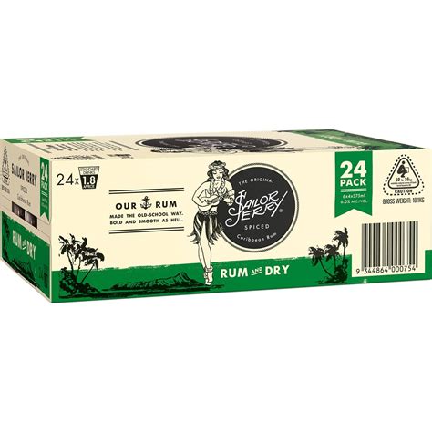Sailor Jerry Spiced Rum Dry 6x4x375ml Woolworths