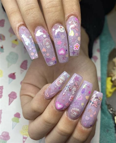 🍭alyssa 🍭 On Instagram “my Melody 🧊💖” Pink Acrylic Nails Kawaii