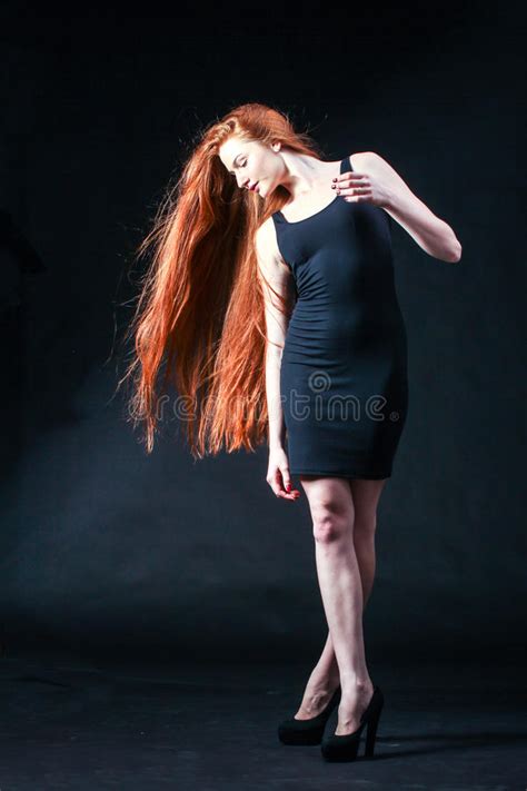 Beauty Girl Portrait Healthy Long Red Hair Beautiful Young Woman