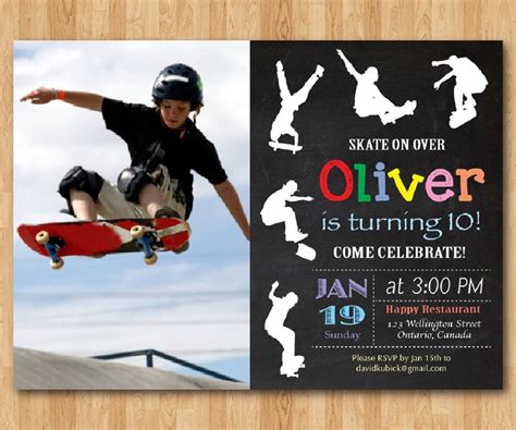 Printable Skateboard Birthday Party Invitations Printable Word Searches