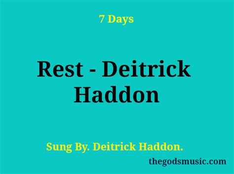 Rest Deitrick Haddon Song Lyrics Christian Song Chords And Lyrics