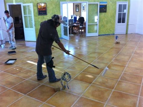 Maybe you would like to learn more about one of these? Painted concrete floor with fake ceramic tiles. | My Style ...