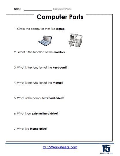 Computer Parts Worksheets 15