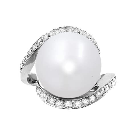 Pearl And Diamond Statement Ring Temelli Jewellery