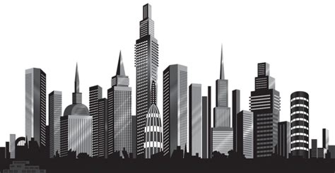 Cityscape Silhouette PNG Clip Art Image | Cityscape ...
