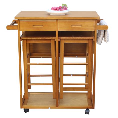 Bar stools come at a lower price point than other kitchen furniture, making them easy to replace when you want to change up your kitchen's look. SEGMART Drop-Leaf kitchen Island Cart with Dining Table ...
