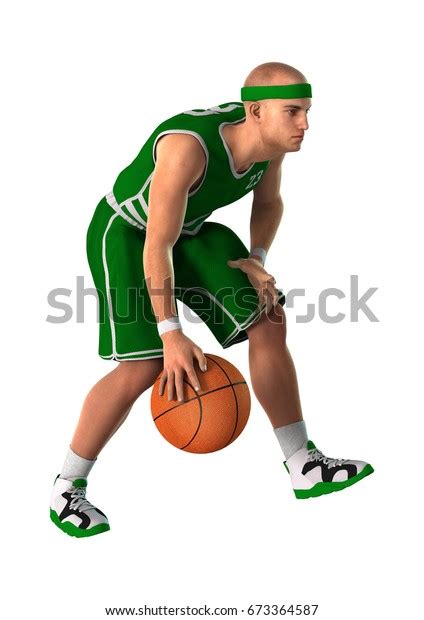 3d Rendering Basketball Player Isolated On Stock Illustration 673364587
