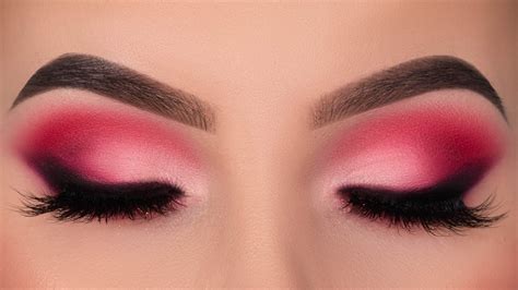 valentine s day makeup tutorial pink smokey eyes youtube