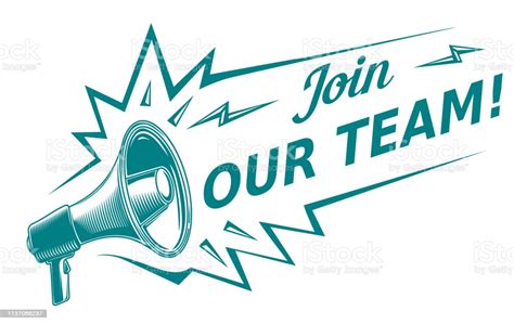 Join Our Team Sign With Megaphone Stock Illustration - Download Image Now - iStock