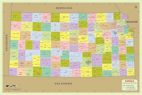 Kansas Zip Code Map United States Map