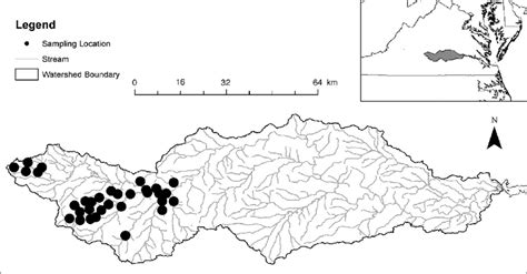 Hydrological Map Of The Appomattox River Basin Showing The Sampling