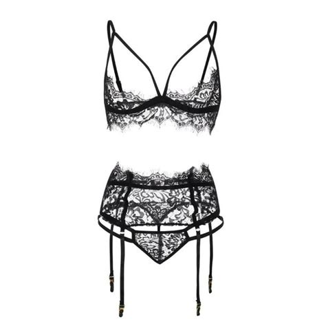 Ydkzymd Women Sheer Lingerie Underwear Set Plus Size Lace Sexy Bodysuit Bra And Panty Teddy 3