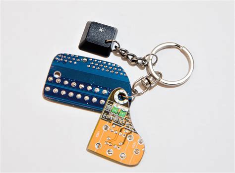 Guys Keychain Circuit Board Cool Keyrings Techie Ts Geeky Etsy