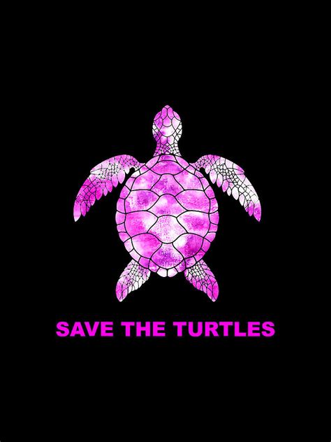 Save The Turtles Tie Dye Sea Turtle Environment Digital Art By Grover