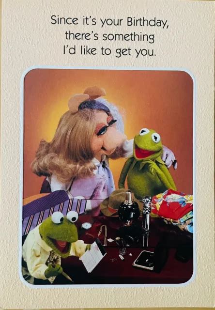 Vtg Muppets Miss Piggy Kermit The Frog Birthday Card Hallmark Jim