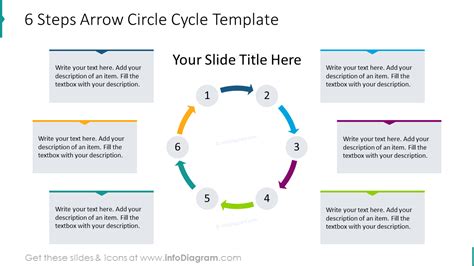 6 Steps Arrow Circle Cycle Template