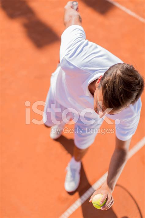 Young Man Playing Tennis Stock Photo Royalty Free Freeimages