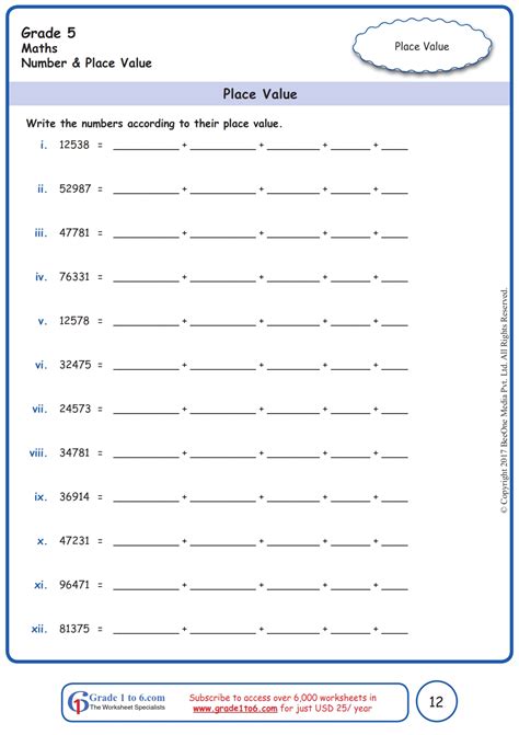 Place Value Rounding Worksheets