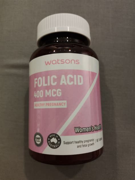 Watsons Folic Acid 400mcg Health Nutrition Health Supplements