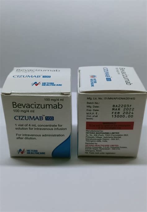 Hetero Healthcare Ltd Cizumab 100 Mg Injection Packaging