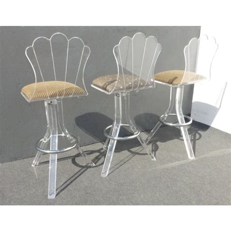 Shop the lucite bar stools collection on chairish, home of the best vintage and used furniture, decor and art. Vintage Mid Century Lucite Swivel Bar Stools - Set of 3 ...