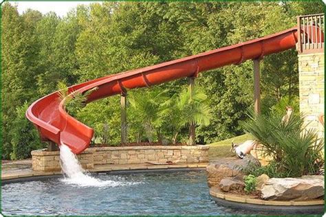 Slide Off The Deck Area Pool Water Slide Dream Pools Backyard Pool