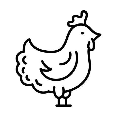 Chicken Outline Icon Animal Vector 5163052 Vector Art At Vecteezy