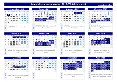 Vacances Scolaires Zone B Calendrier 2019 2020 Et 2020 2021