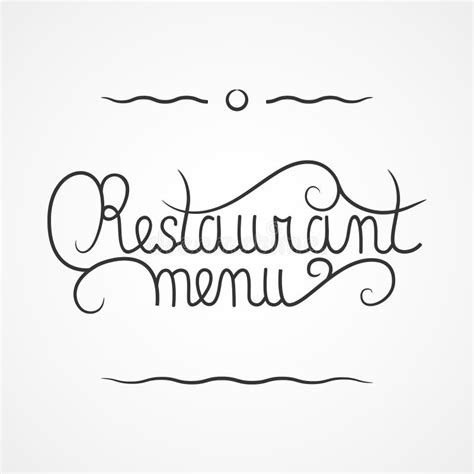 Vector Lettering Restaurant Menu Stock Vector Illustration Of