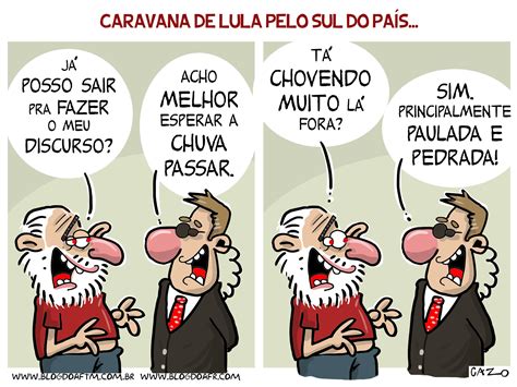 charge caravana de lula pelo sul do país