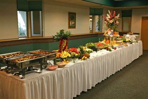 Place a dinner plate in the centre of the setting and lay forks to the left of the plate and knives and spoons to the right. Buffet Table Set Up For Wedding | Buffet table decor ...