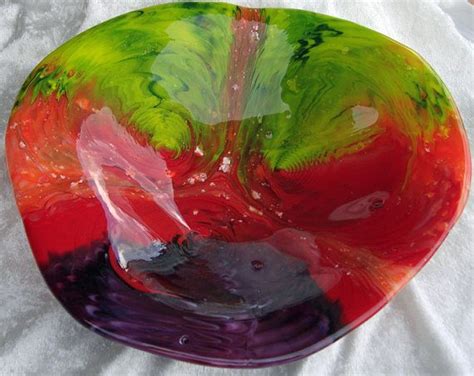 Tie Dye Bowl By Amusinglass On Etsy 150 00 Fused Glass Glass Glass Art