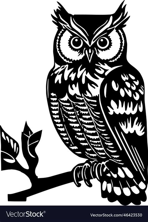 Owl Sits On A Branch Svg Royalty Free Vector Image