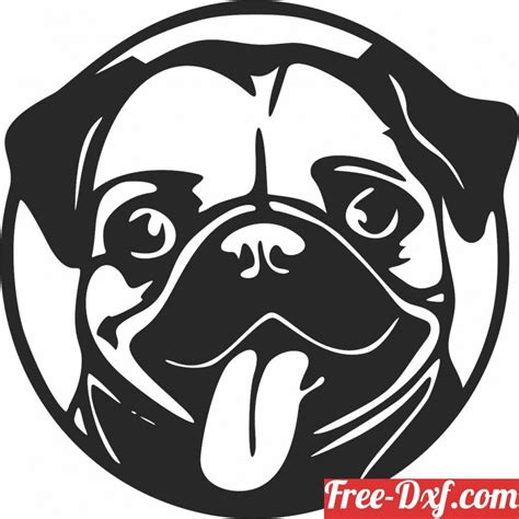 Download Pug Dog Clipart Wxpa0 High Quality Free Dxf Files Svg