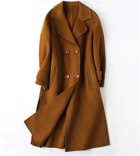 clearance 2018 woman wool cashmere long overcoat double breasted lady female winter autumn