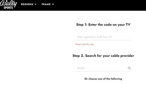 Bally Sports Com Activate Steps To Activate Bally Sports Via