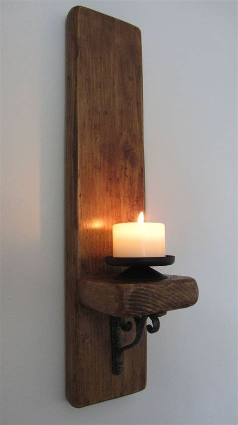 Reclaimed Plank Wood Wall Sconce Candle Holder With Antique Etsy Uk