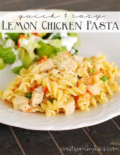 I first tasted this dish at our local grocery store and then brought home the recipe changed it to meet my family's taste. Quick and easy lemon chicken pasta