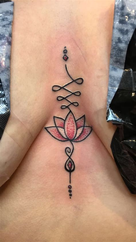 Rose flower and heart tattoo. Unalome lotus sternum tattoo | Unalome tattoo, Unusual ...
