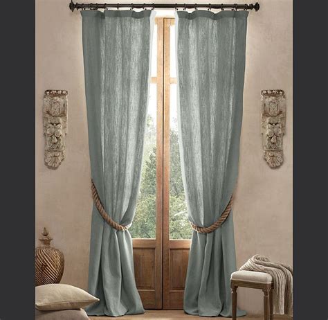 Belgian Textured Linen Drapery Curtains Custom Drapes Living Room