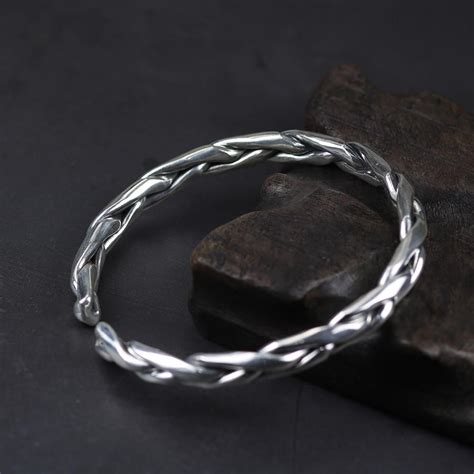 Genuine 925 Solid Sterling Silver Braided Bracelet Available In A Matt Or Polished Finish The