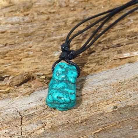 Raw Turquoise Crystal Necklace By Barbari Jewelry Handmade Etsy