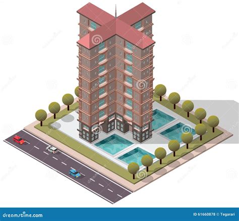 Vector Isometric Flats Apartment Stock Vector Illustration Of Flat