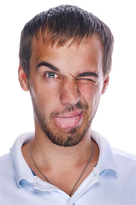 Man With Funny Facial Expression Stock Image Image Of Green Positive