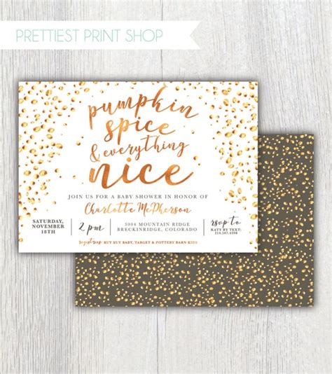 Printable Pumpkin Spice And Everything Nice Invitation Fall Baby