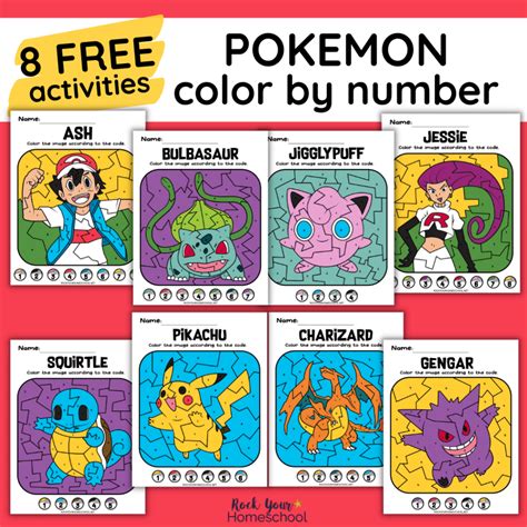 Pokemon Color By Number Activities Rock Your Homeschool